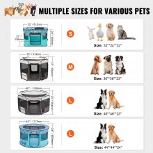 VEVOR Foldable Pet Playpen, 46 inch Portable Dog Playpen, Crate Kennel for Puppy, Dog, Cat, Premium Waterproof 600D Oxford Cloth, Removable Zipper, for Indoor Outdoor Travel Camping Use (Octagon, L)