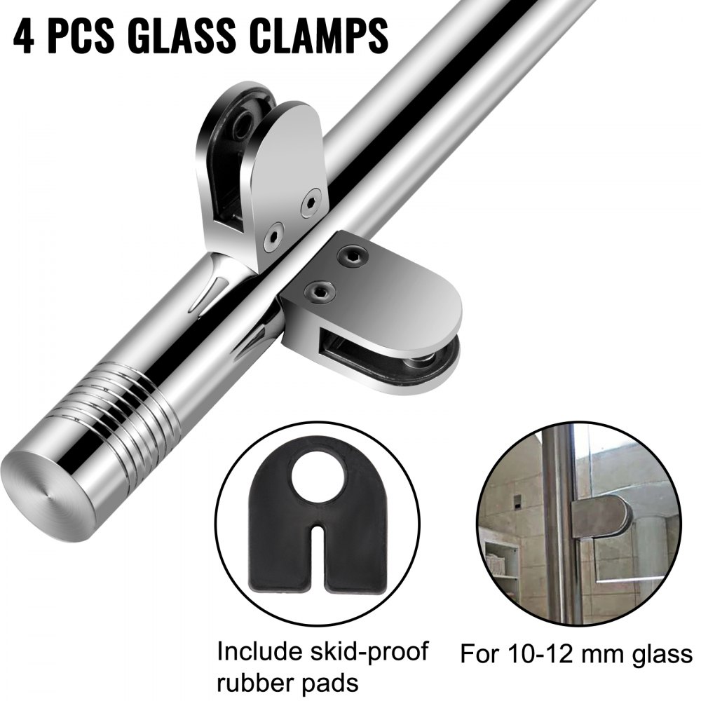 Vevor Balustrade Railing Posts, Glass Railing 41" Stainless Steel Post Railing