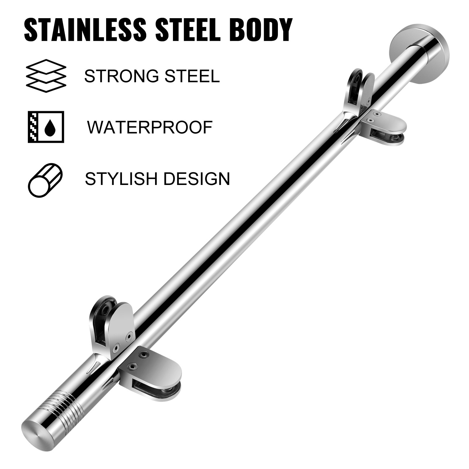 Vevor Balustrade Railing Posts, Glass Railing 41" Stainless Steel Post Railing