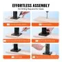 VEVOR Glass Clamp 10 PCS Square Railing Bracket for 0.31 "-0.47 " Glass Black