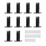 VEVOR Glass Clamp, 10 PCS Square Glass Railing Bracket for 0.31 "-0.47 " Tempered Glass, 304 Stainless Steel Glass Mounting Clamp, 0.12” Thick Glass Shelf Bracket for Balcony, Garden, Deck, Stair