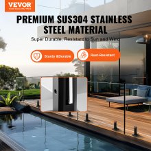 VEVOR Glass Clamp, 10 PCS Square Glass Railing Bracket for 0.31 "-0.47 " Tempered Glass, 304 Stainless Steel Glass Mounting Clamp, 0.12” Thick Glass Shelf Bracket for Balcony, Garden, Deck, Stair