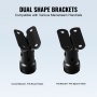 VEVOR Glass Clamp 35.83" H Railing Bracket for 0.39 "-0.47 " Glass Black Black