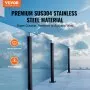 VEVOR Glass Clamp, 37.4" Height Glass Railing Bracket for 0.39 "-0.47 " Thickness Tempered Glass, 304 Stainless Steel Glass Mounting Clamp, Glass Shelf Bracket for Balcony, Garden, Deck, Stair, Black