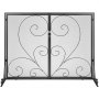 VEVOR Fireplace Screen 2 Panel with Door, Sturdy Iron Mesh Fireplace Screen, 990(L) x802(H)MM Spark Guard Cover, Simple Installation, Free Standing Fire Fence Grate for Living Room Home Decor Vintage