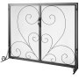 VEVOR Fireplace Screen 2 Panel with Door, Sturdy Iron Mesh Fireplace Screen, 990(L) x802(H)MM Spark Guard Cover, Simple Installation, Free Standing Fire Fence Grate for Living Room Home Decor Vintage