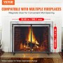 VEVOR Fireplace Screen 1 Panel with Door, Sturdy Iron Mesh Fireplace Screen, 38.98"(L) x30.7"(H) Spark Guard Cover, Simple Installation, Free Standing Fire Fence Grate for Living Room Home Decor Moder