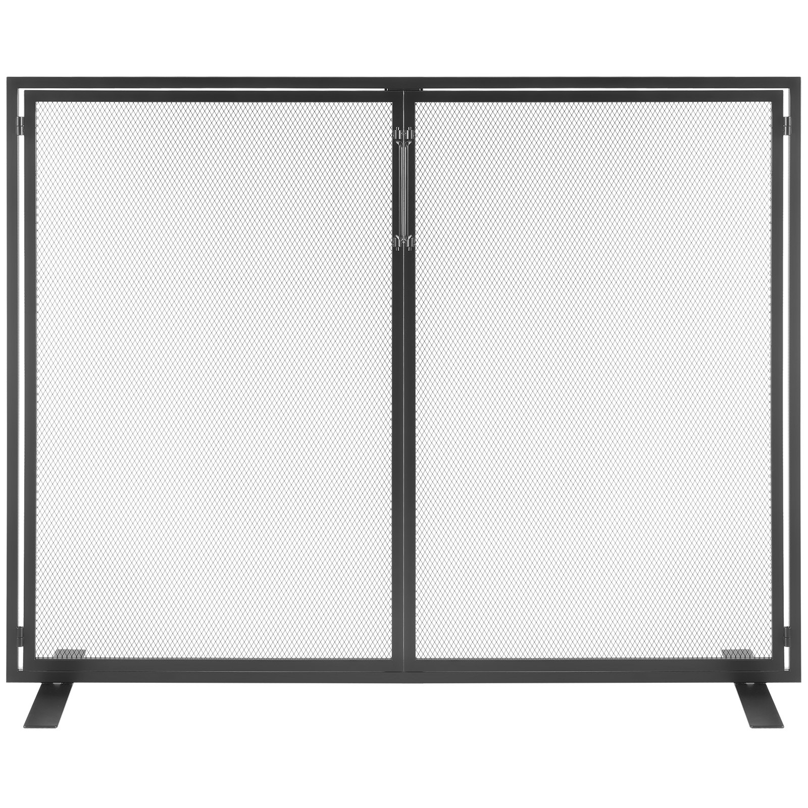 VEVOR Fireplace Screen 1 Panel with Door, Sturdy Iron Mesh Fireplace Screen, 38.98"(L) x30.7"(H) Spark Guard Cover, Simple Installation, Free Standing Fire Fence Grate for Living Room Home Decor Moder
