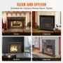 VEVOR Fireplace Screen Single Panel, Sturdy Iron Mesh Fireplace Screen, 906(L) x720(H)MM Spark Guard Cover, Simple Installation, Free Standing Fire Fence Grate for Living Room Home Decor Modern
