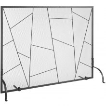VEVOR Fireplace Screen Single Panel, Sturdy Iron Mesh Fireplace Screen, 35.6"(L) x28.4"(H) Spark Guard Cover, Simple Installation, Free Standing Fire Fence Grate for Living Room Home Decor Modern