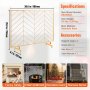 VEVOR Fireplace Screen Single Panel, Sturdy Iron Mesh Fireplace Screen, 980(L) x758(H)MM Spark Guard Cover, Simple Installation, Free Standing Fire Fence Grate for Living Room Home Decor Modern