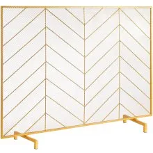 VEVOR Fireplace Screen Single Panel, Sturdy Iron Mesh Fireplace Screen, 980(L) x758(H)MM Spark Guard Cover, Simple Installation, Free Standing Fire Fence Grate for Living Room Home Decor Modern