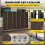 VEVOR 6 Panel Room Divider, 6 FT Tall, Freestanding & Folding Privacy Screen w/ Swivel Casters & Aluminum Alloy Frame, Oxford Bag Included, Room Partition for Office Home, 121" W x 14" D x 73"H, Brown