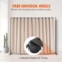 VEVOR Room Divider, 8 ft x 10 ft Portable Panel Room Divider with Wheels Curtain Divider Stand, Room Divider Privacy Screen for Office, Bedroom, Dining Room, Study, Khaki