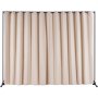 VEVOR Room Divider, 8 ft x 10 ft (96×120inch) Portable Panel Room Divider with Wheels Curtain Divider Stand, Room Divider Privacy Screen for Office, Bedroom, Dining Room, Study, Khaki