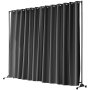 VEVOR room divider with black curtain on a sturdy frame and wheels for portable privacy.