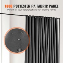 VEVOR Room Divider, 8 ft x 10 ft (96×120inch) Portable Panel Room Divider with Wheels Curtain Divider Stand, Room Divider Privacy Screen for Office, Bedroom, Dining Room, Study, Black