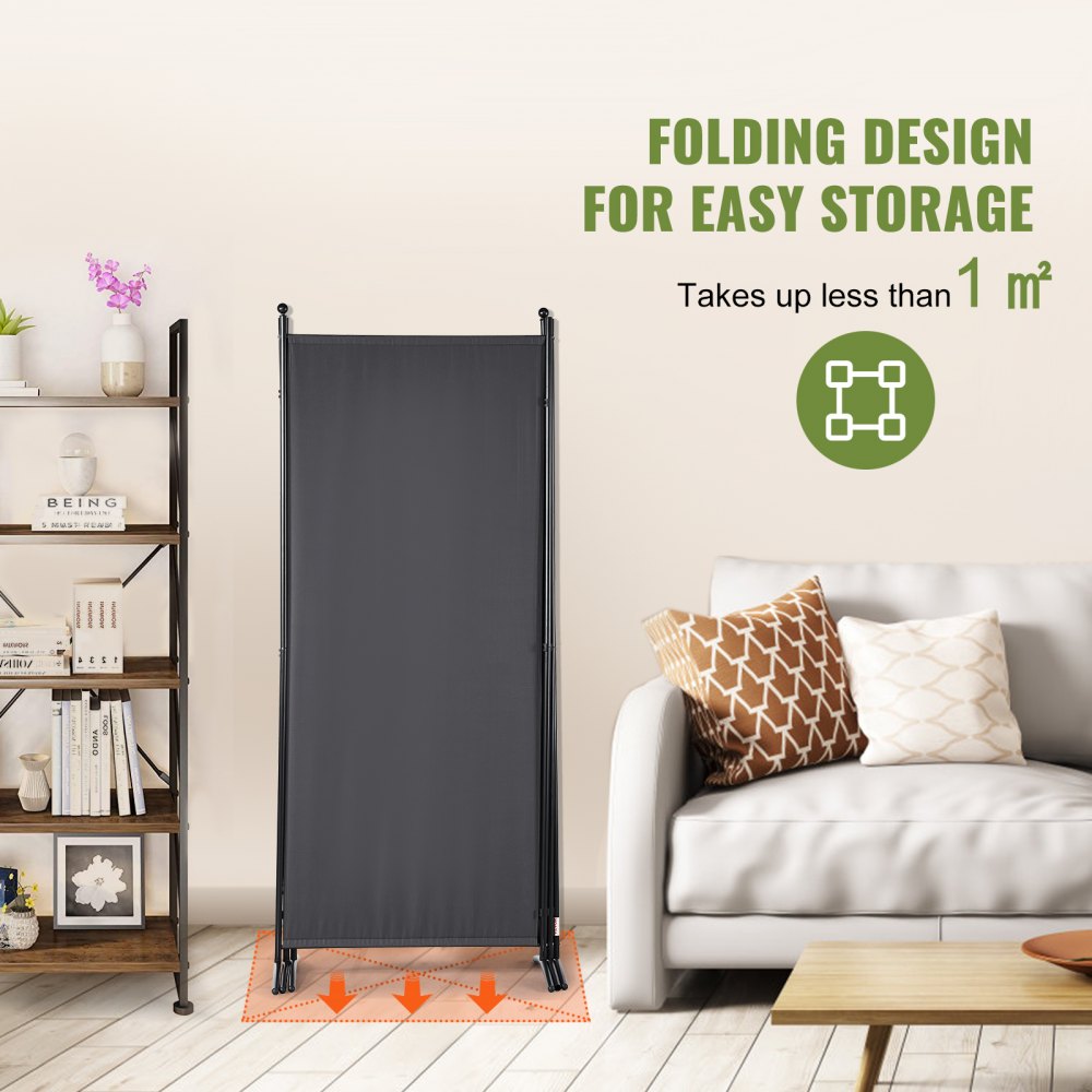 VEVOR room divider standing in a cozy living area with a folding design for easy storage, takes less than 1m².