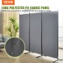 VEVOR Room Divider, 6.1 ft （102×71inch）Room Dividers and Folding Privacy Screens (3-panel), Fabric Partition Room Dividers for Office, Bedroom, Dining Room, Study, Freestanding, Dark Gray