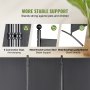 VEVOR Room Divider, 185 cm Room Dividers and Folding Privacy Screens (3-panel), Fabric Partition Room Dividers for Office, Bedroom, Dining Room, Study, Freestanding, Dark Gray