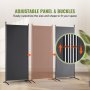 VEVOR Room Divider, 185 cm Room Dividers and Folding Privacy Screens (3-panel), Fabric Partition Room Dividers for Office, Bedroom, Dining Room, Study, Freestanding, Dark Gray