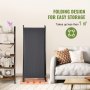 VEVOR Room Divider, 102×71inch Room Dividers and Folding Privacy Screens (3-panel), Fabric Partition Room Dividers for Office, Bedroom, Dining Room, Study, Freestanding, Dark Gray