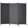 VEVOR Room Divider, 102×71inch Room Dividers and Folding Privacy Screens (3-panel), Fabric Partition Room Dividers for Office, Bedroom, Dining Room, Study, Freestanding, Dark Gray