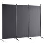 VEVOR room divider with three black panels on a sturdy frame.