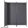 VEVOR room divider, black three-panel, freestanding. sleek, fabric-covered metal frame. ideal for privacy.