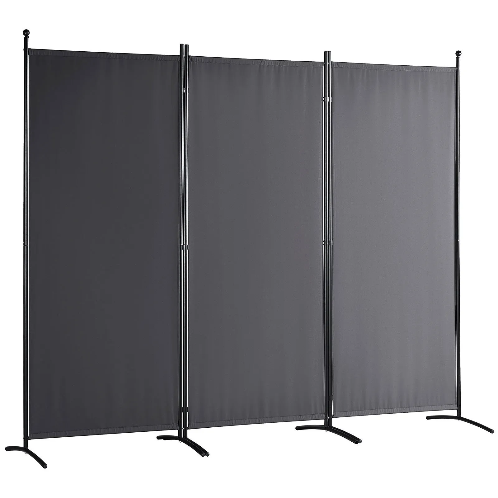 VEVOR room divider with three black panels on a sturdy frame.