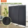 VEVOR Room Divider, 6.1 ft Room Dividers and Folding Privacy Screens (3-panel), Fabric Partition Room Dividers for Office, Bedroom, Dining Room, Study, Freestanding, Black