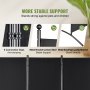 VEVOR Room Divider, 6.1 ft Room Dividers and Folding Privacy Screens (3-panel), Fabric Partition Room Dividers for Office, Bedroom, Dining Room, Study, Freestanding, Black