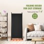 VEVOR Room Divider, 102×71inch Room Dividers and Folding Privacy Screens (3-panel), Fabric Partition Room Dividers for Office, Bedroom, Dining Room, Study, Freestanding, Black