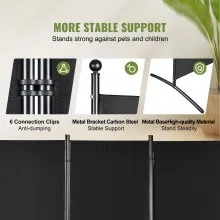 VEVOR Room Divider, 6.1 ft Room Dividers and Folding Privacy Screens (3-panel), Fabric Partition Room Dividers for Office, Bedroom, Dining Room, Study, Freestanding, Black