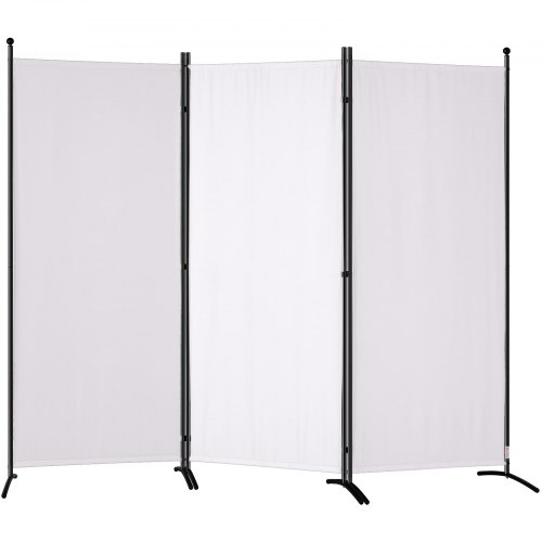 VEVOR Room Divider, 6.1 ft Room Dividers and Folding Privacy Screens (3-panel), Fabric Partition Room Dividers for Office, Bedroom, Dining Room, Study, Freestanding, White