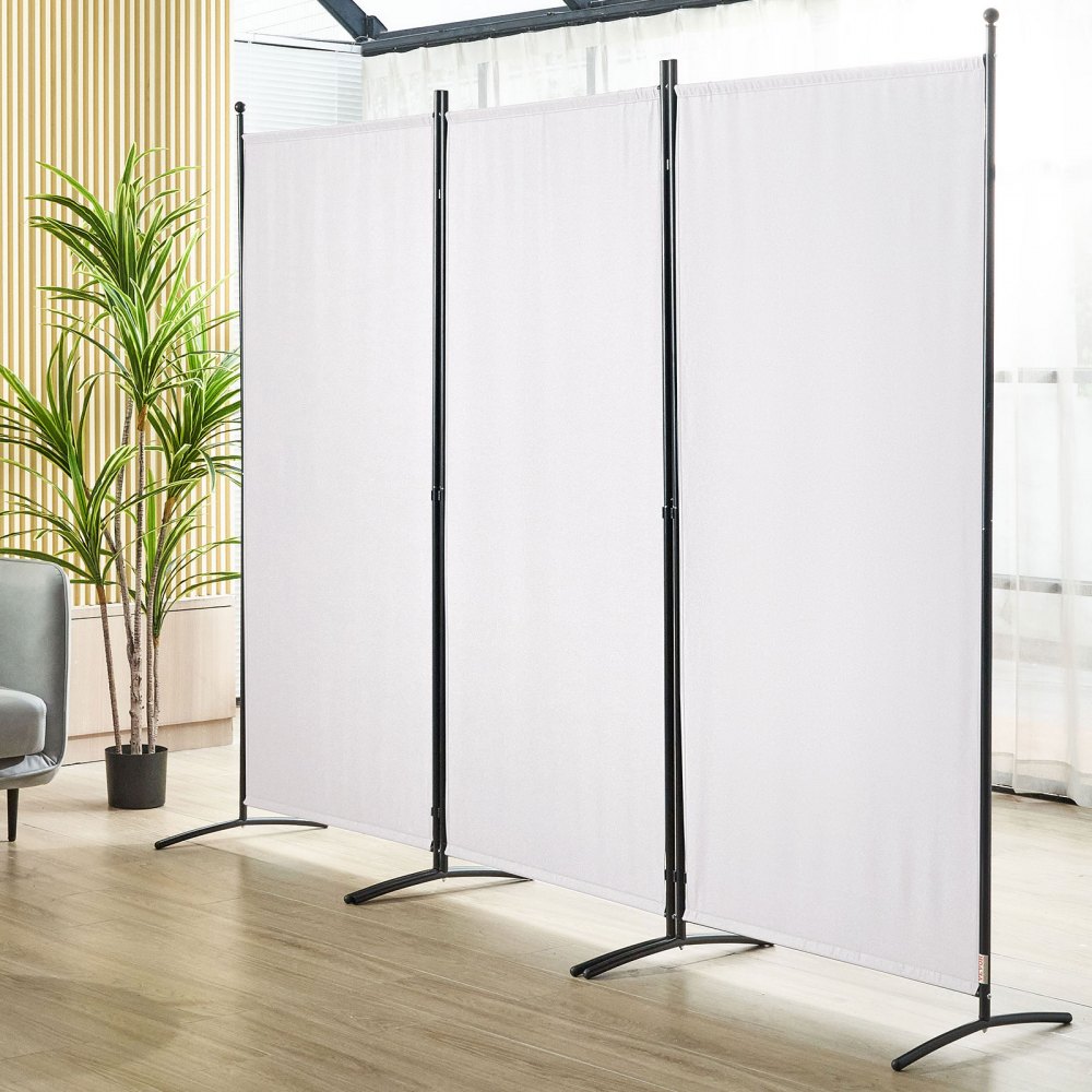 VEVOR room divider in modern living room with potted plant and wooden floor.