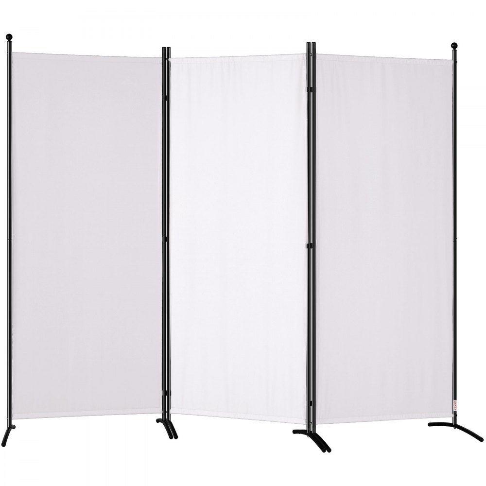 VEVOR Room Divider, 6.1 ft(102×71inch) Room Dividers and Folding Privacy Screens (3-panel), Fabric Partition Room Dividers for Office, Bedroom, Dining Room, Study, Freestanding, White