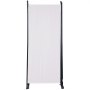 VEVOR room divider with white fabric panel and sturdy black frame.