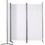 VEVOR room divider with white fabric panels and black metal frame, offering practical space separation.