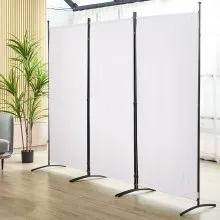 VEVOR Room Divider, 6.1 ft （102×71inch）Room Dividers and Folding Privacy Screens (3-panel), Fabric Partition Room Dividers for Office, Bedroom, Dining Room, Study, Freestanding, White