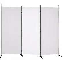VEVOR Room Divider, 6.1 ft （102×71inch）Room Dividers and Folding Privacy Screens (3-panel), Fabric Partition Room Dividers for Office, Bedroom, Dining Room, Study, Freestanding, White