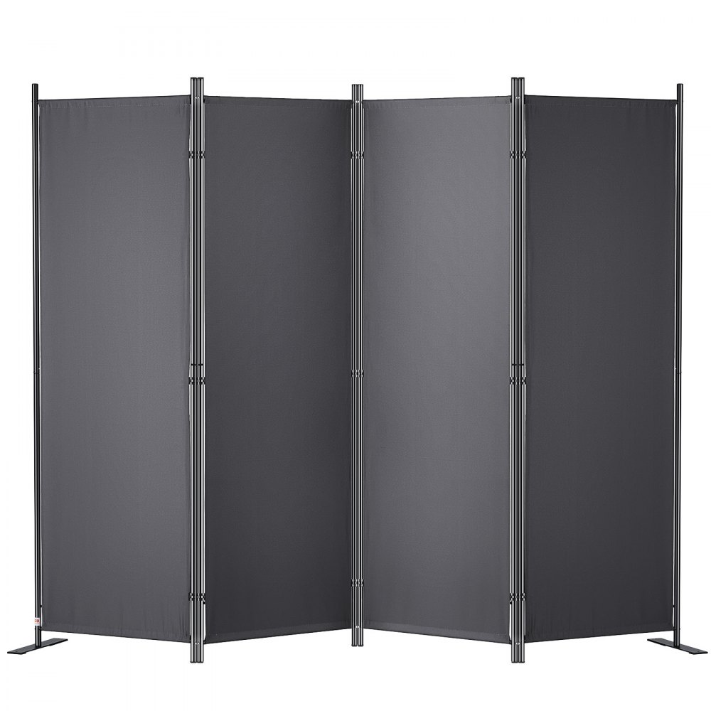 VEVOR rumsavdelare 4-panels vikbar sekretessskärm 88,2"x11,8"x67,3" mörkgrå