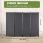 VEVOR Room Divider, 5.6 ft （88×67.5inch）Room Dividers and Folding Privacy Screens (4-panel), Fabric Partition Room Dividers for Office, Bedroom, Dining Room, Study, Freestanding, Grey