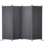 VEVOR Room Divider 4-Panel Πτυσσόμενη οθόνη απορρήτου 88,2"x11,8"x67,3" Σκούρο γκρι