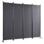 VEVOR Room Divider 4-Panel Folding Privacy Screen 224 cm x 30 cm x 171 cm Dark Gray