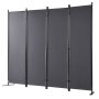 VEVOR Room Divider 4-Panel Folding Privacy Screen 224 cm x 30 cm x 171 cm Dark Gray
