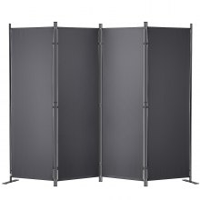 VEVOR Room Divider 4-Panel Folding Privacy Screen 88.2"x11.8"x67.3" Dark Gray