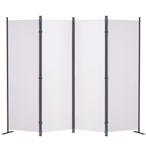 VEVOR Room Divider, 5.6 ft Room Dividers and Folding Privacy Screens (4-panel), Fabric Partition Room Dividers for Office, Bedroom, Dining Room, Study, Freestanding, White