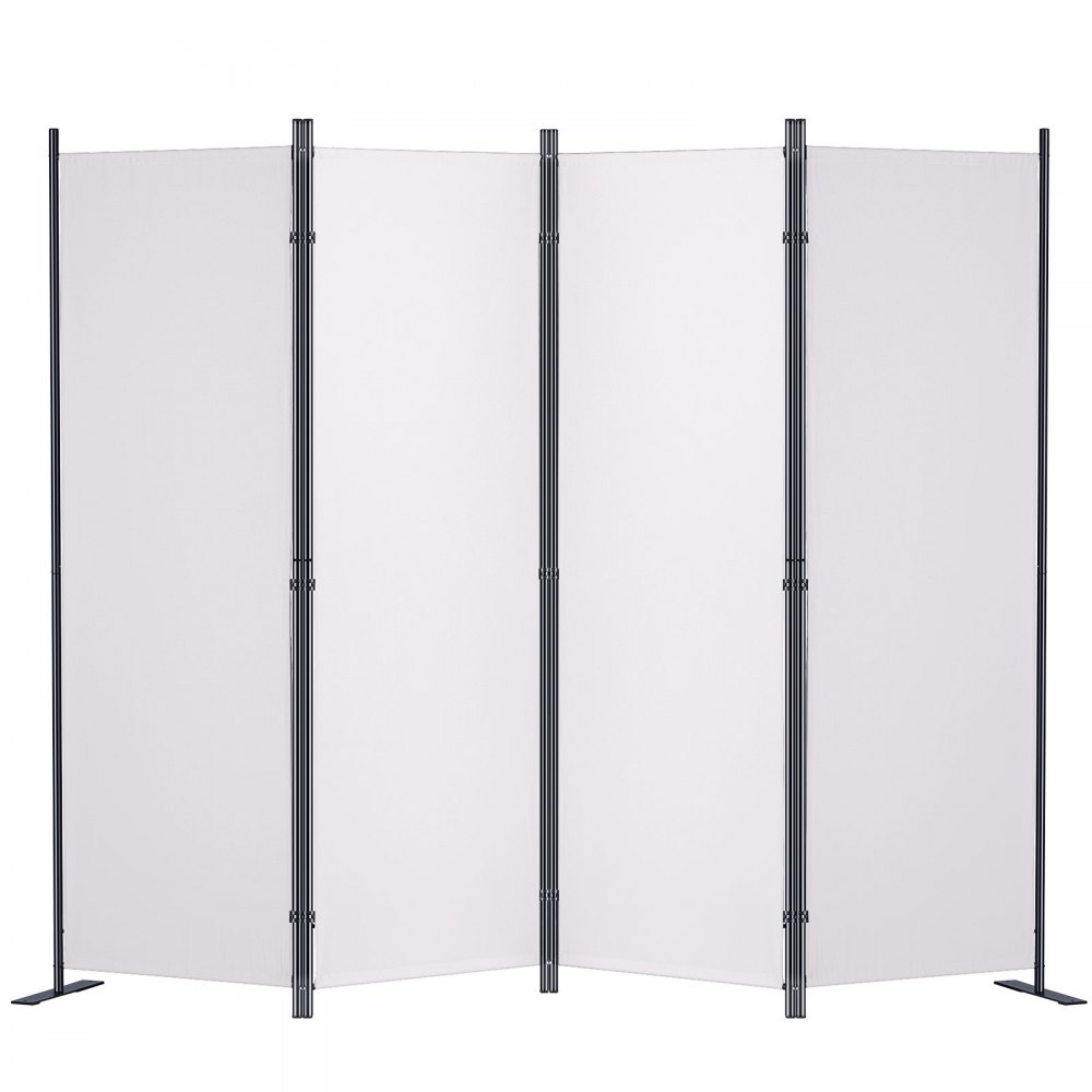 VEVOR Room Divider, 5.6 ft Room Dividers and Folding Privacy Screens (4-panel), Fabric Partition Room Dividers for Office, Bedroom, Dining Room, Study, Freestanding, White