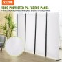 VEVOR Room Divider, 88×67.5inch Room Dividers and Folding Privacy Screens (4-panel), Fabric Partition Room Dividers for Office, Bedroom, Dining Room, Study, Freestanding, White